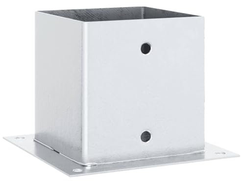vidaXL Bases de poteau carrées 12 pcs argent 141x141mm acier galvanisé, base de clôture en béton, base de poteau de clôture, support de poteau en métal