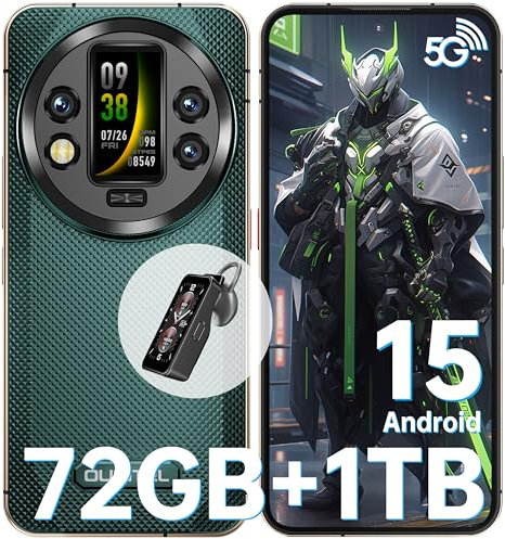 OUKITEL WP200 Pro Rugged Smartphone 5G - Android 15, 72GB (24+48) RAM+1TB ROM, 6.7 Rugged Phone, 8800mAh Android Phones, 108MP Camera, IP68/69K Waterproof Phone, 4G Dual SIM/NFC/OTG/GPS, 2025 (Green)