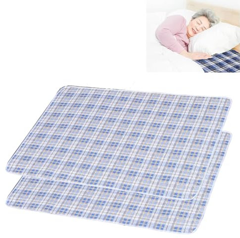 2 Stück Inkontinenzunterlagen, Waterproof Incontinence Pad für Bed, Inkontinenzunterlage Waschbar, Pflegebett, 70 * 90 cm, Atmungsaktiv, Wasserdicht, Leicht Zu Reinigen, für Alle Betten