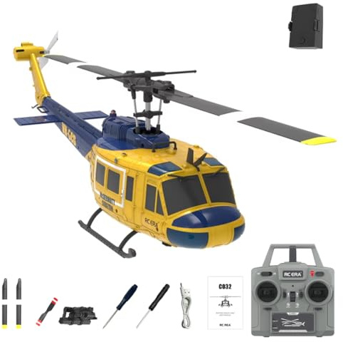 Meiurlex RC ERA C032 UH-1 Huey RC Elicottero telecomandato 6 canali 1/48 Scale Heli, volo a cascata 3D e aereo radiocomandato ad alta precisione per principianti adulti