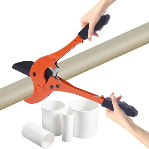 Cortador de tubos de PVC con cuchillas afiladas de acero inoxidable de 65 Mn, corta eficientemente tuberías de 20 a 75 mm, ideal para reparaciones del hogar y tareas de fontanería
