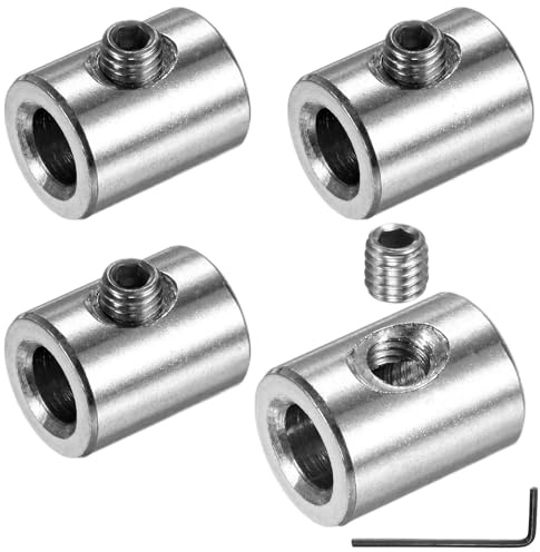 M METERXITY 4-Pack Wire Rope Cable Clamp, 6mm Hole 304 Stainless Steel Single Holes Lock Clip with Hexagon Screws Spanner for Cable Rigging/DIY Decorative Rope/Clothesline