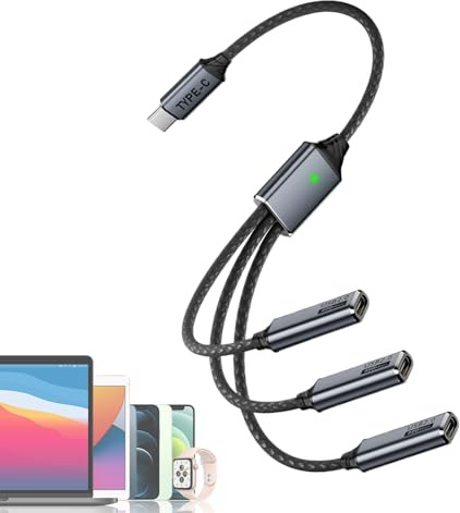 Duvcoywae Multikabel Laddningskabel - Aluminiumlegering USB Laddningssladd,Bilinteriör Tillbehör För Elektronik Enheter Inom Fordon Mobil Camping