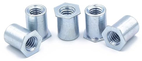 Tuerca hexagonal remachable galvanizada - Compatible con columnas de placa de hierro M2, M2.5 y M3(50pcs M2x4x4.2)