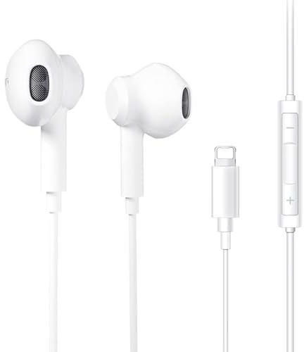 Tecatty Ecouteurs pour Phone, Microphone et Contrôle du Volume Headset, Extra Bass, Lsolation Sonore, Confort Auditif, Casque HiFi Audio Stereo Compatible avec iPhone 14/13/12/11/SE/X/XR/8/8P/7/7P