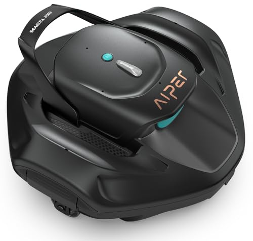 AIPER Seagull 800B - Robot de piscina inalámbrico, tecnología de autoestacionamiento, duración de batería de 90 min, fuerte succión, indicador LED, ideal para piscinas elevadas de hasta 80 m²