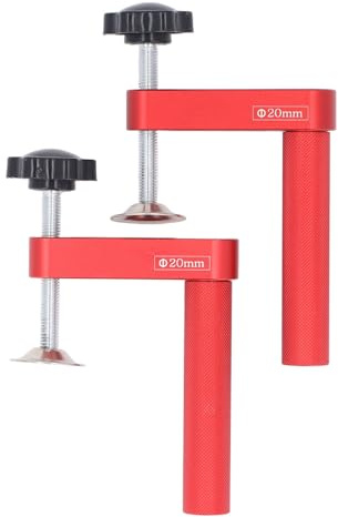 Serre Joint Dormant Étau de Table 20mm, Aluminium Alliage, 2 Pièces - Puissance de Serrage Excellente, Protection Silicone, Pour Menuiserie et Outillage Menuisier