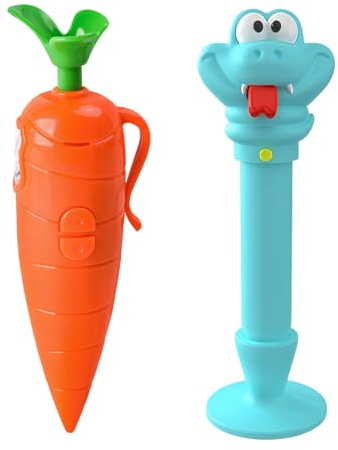 YULZAK 2 Pieces Cartoon Voice Recorder & Ballpoint Pen Set (Carrot + Snake Design), For Students & Cartoon Fans,Fun Creative Gift for Kids Students Teachers