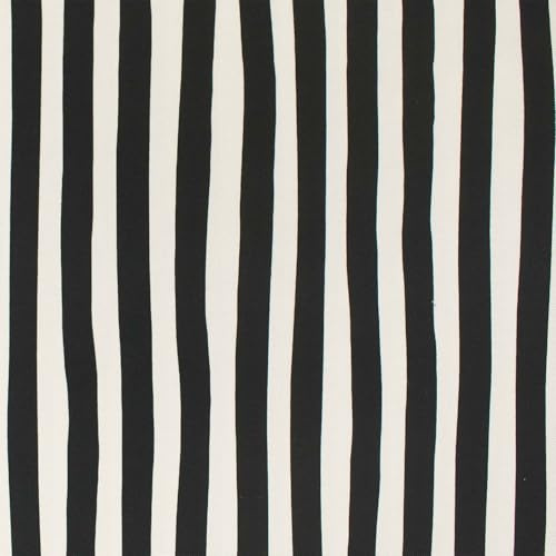 Canvas Stoff unregelmäßige Streifen, Dekostoff 100% Baumwolle, Leinenoptik, schwarz/naturweiß (Länge am Stück: ab 100cm / Breite: 138cm)