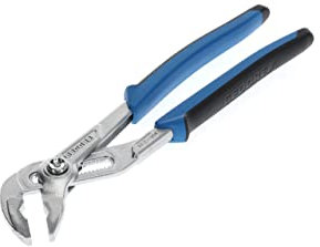 GEDORE Water pump pliers, Clamping width to 38 mm, Pushbutton width setting, Finger protection, Flat, Chrome-plated, 142 10 JC