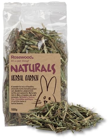 Rosewood Naturals Herbal Garden Salad, Small Animal Treat for Rabbits, Guinea Pigs, Chinchillas and Degus, 100g