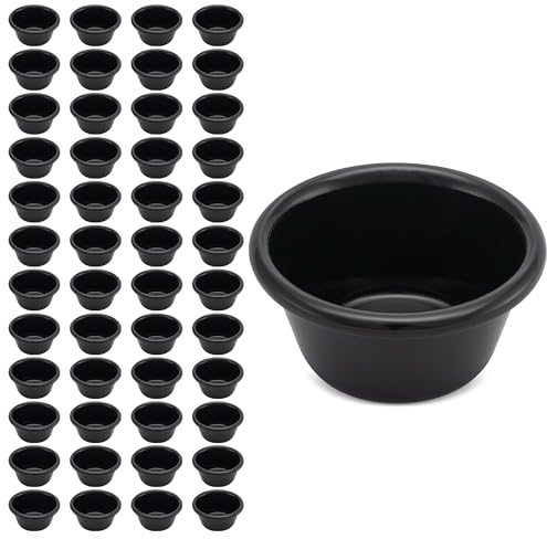Carlisle FoodService Products 4312303 SAN Smooth Fluted Ramekin, 3 oz Capacity, 1.43 Height, Black (Case of 48)
