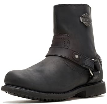 Harley-Davidson Mens Scout Leather Motorcycle Harness Casual Boot, Black, 11
