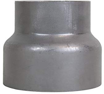 LANZZAS Reducering för rökrör, skorstensrör, Ø 150 mm till Ø 120 mm, stålblank, olackerad rökrörsreducering