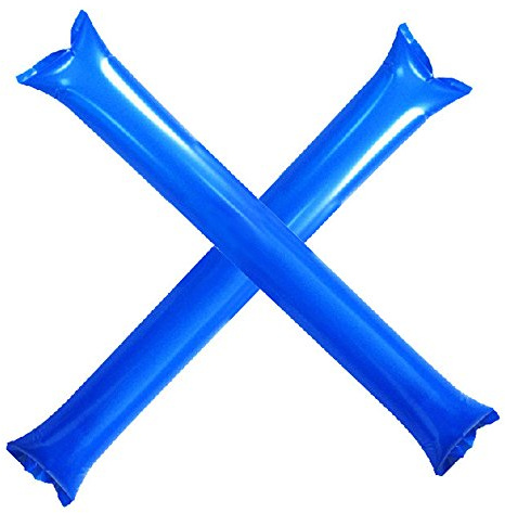 Furry Sunny Bam Bam Thunder Sticks Inflatable Stadium Noisemakers Cheer Sticks Blow Bar Inflatable Boom Sticks Noisemakers Stick Basketball Football Noisemakers Party Favors 100 Pack (Blue)