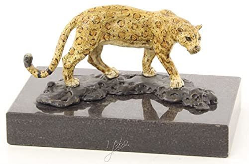 Casa Padrino Lyxig bronsfigur Jaguar flerfärgad/svart 12,7 x 7,7 x H 7,4 cm – vardagsrumsdekoration