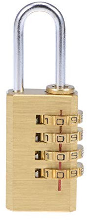 sourcing map Gehäusebreite Messing Sperren 4-stelliges Zahlenschloss 3mm Schäkel 21mm
