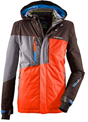 Killtec skidjacka pojkar Laurin Jr – funktionsjacke med huva – vinterjacka barn med snöfiske – snowboardjacka pojkar – vattentät apelsin 116