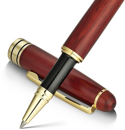 BEILUNER Luxury Wood Ballpoint Pen Writing Set,Rosewood-Elegant Fancy Nice Gift Pen Set for Signature Executive Business Office Fancy Nice Supplies - Christmas Gift Boxed with Extra Refills (Black)