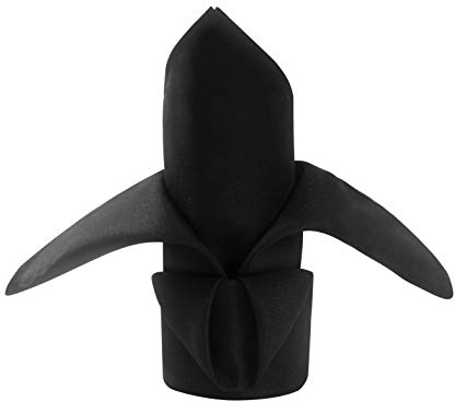 50pcs Polyester Cloth Napkins - 20 x 20 inch Black Dinner Washable Napkins with Hemmed Edges for Restaurant/Wedding/Hotel(50,Black)