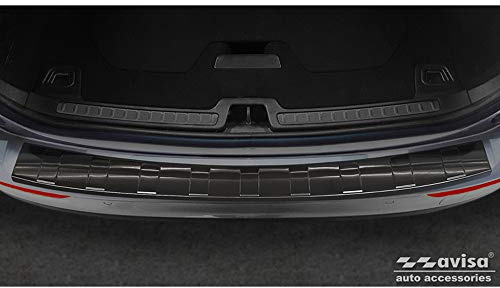 Avisa Edelstahl Heckstoßstangenschutz passgenau | kompatibel mit Volvo V60 II 2018- inkl. Cross Country & R-Design - Schwarz