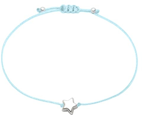 Selfmade Jewelry Armband Damen Silber Stern Handgemachtes Armkettchen mit Sternchen Größenverstellbar Inkl. Geschenk-Verpackung