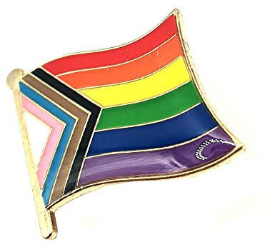 Progress Pride Flagge LGBT Regenbogen Love Gay Metall Emaille Anstecker, Metall