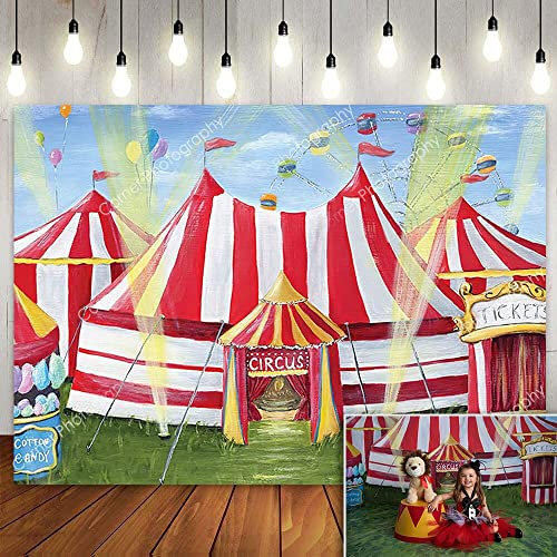 Zirkus Thema Pographie Hintergrund Rosa Rot Zelt Geburtstagsparty Wand Banner Poster Hintergrund Po für Baby Dusche Kinder Mädchen