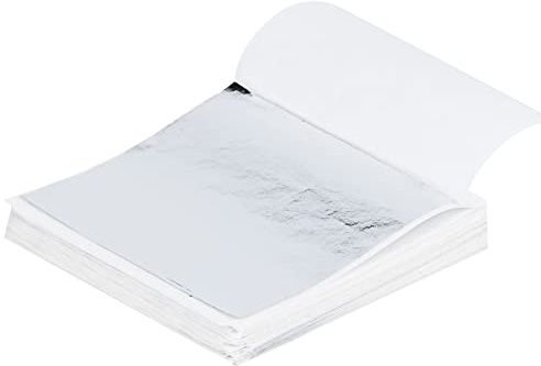 95 Sheets Silver Leaf, Imitation Silver Foil Papers for Arts, Crafts, Furniture, Nail Art, Canvas, Home Decoration, 8x8 cm Silver Leaf Sheets(Silver)