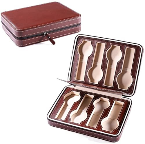 Uhrenetui Uhrenbox Uhrenkoffer Uhrenkasten Lederuhr Doppel Aufbewahrungsbox Leder 8 Slot Uhrenbox Reise Tragbare Reißverschlusstasche Herrenuhr Aufbewahrungsbox Uhrenrolle Uhren Aufbewahrungsbox ( Col