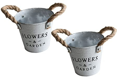 YARNOW Pflanzgefäß Blumentopf Eisen Kreative Blumentopfeimer Für Sukkulentenpflanzer Blumenvase Aus Eisen Für Balkon Und Innenbereich Tragbar Mit Griffen