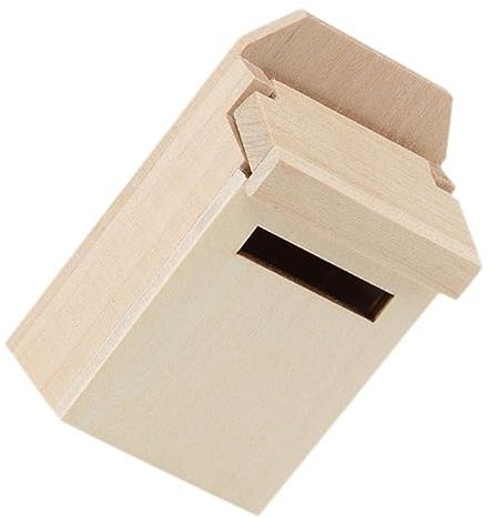 CUBANE Post Box, Wall Mounted Letterbox, Letter Box letterbox Mini Mailbox Ornaments House Miniature Wood Houses Miniatures Model Letter Delivery Box for Learning Exploration,Decoration,Model Mailbox