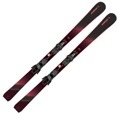 Damenski Ski Alpinski Carvingski Pistenski Parabolic Rocker - Elan Snow Black - inkl. Bindung EL9.0 Grip Walk Z2,5-9 - On Pisten Ski für Damen - für Anfängerinnen (152)