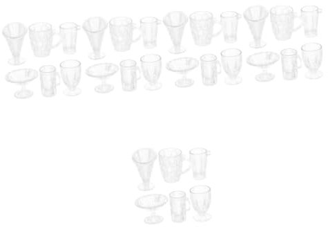 Toyvian 30 STK Mini-küchenutensilien Puppenhaus Geschirr Ornament Puppenhaus-bierbecher Kleine Puppenstubenmöbel Brillenzubehör Miniatur Mini-Tasse Plastik Kind