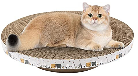 Kratzpappe Für Katzen, Rund Katzenkratzbretter Kratzmatte Katze Spielzeug Kratzmöbel Wellpappe, Kratzbrett Rund Aus Qualitäts-Pappe, Kratzbretter Katze Für Katzen Bett, Katzen Kratzmöbel Für Couch
