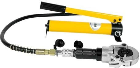 6T Hydraulische Crimpzange für Kupferrohr - Profi Presszange Verbundrohr Werkzeugset mit 12-28mm & 16-32mm V/TH Formen für Aluminiumrohr, Pex Rohr, Pb Rohr Kupfer Aluminium Kabelschuhe