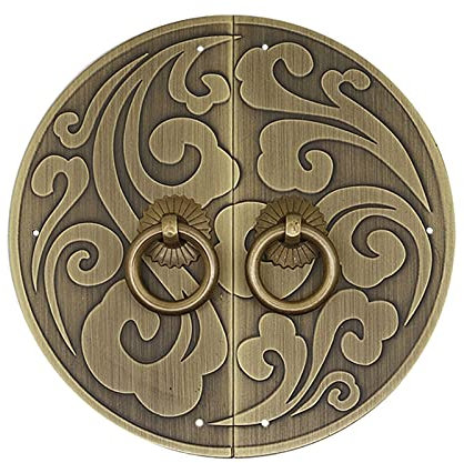 Runder Türklopfer Ring, Schrankgriffe, Klopfer, Metallkommode, Bronze, für drinnen und draußen, Eingangsbereich, Möbeldekoration, Zubehör (Stil 2 D 24 cm) (Stil 1 D 24 cm)
