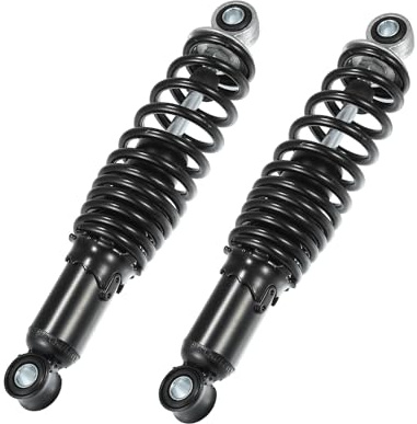 VekAuto 1 Pair Motorcycle Rear Suspension Shock Steel Black Left Right | 290mm Rear Air Suspension Shocks Struts Spring, Universal for Motorcycle