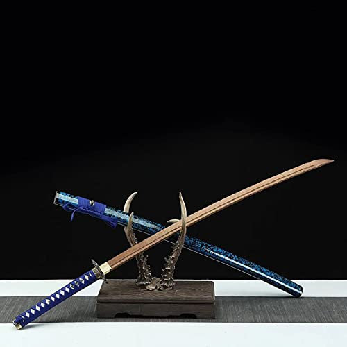 Espadas Samurai De Palisandro Natural De 105 Cm Con Vaina, Azul Hecha A Mano, Katana De Entrenamiento Japonesa Para Cosplay, Exhibición De Colección, Decoración Del Hogar, Regalos, Kendo, Práctica