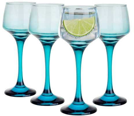 Glasmark Krosno Schnapsgläser 4er Set 75 ML Gläser Set Für Schnaps Vodka Glas Shots Likör Schnapsglas Shotgläser Likörgläser Geschenkset Wodka Türkis 4 x 75 ML