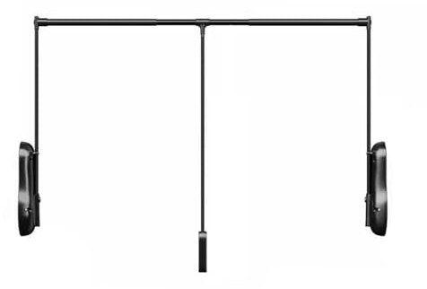 YCOVSFP Ausziehbare Garderobenstangen-Hebegarderobenstange, verstellbare Breite, hydraulisches Polster-Aufbewahrungssystem, platzsparendes Aufbewahrungssystem, Tragkraft: 30 kg(Black,650-850mm)