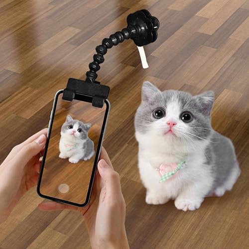 Pet Selfie Stick - Dog Selfie Stick Phone Tool with 360 Degree Rotation | Flexible Cat Dog Treat Holder Photography Tool | Treat Cell Phone Tool Clips | Dog Treat Camera Toy