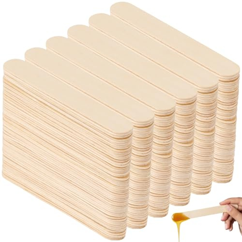 300 Pieces Wooden Waxing Spatulas, Professional Wax Applicator Spatulas | Natural Birch Large Wax Sticks for Body Facial Hair Removal (15x1.8cm)