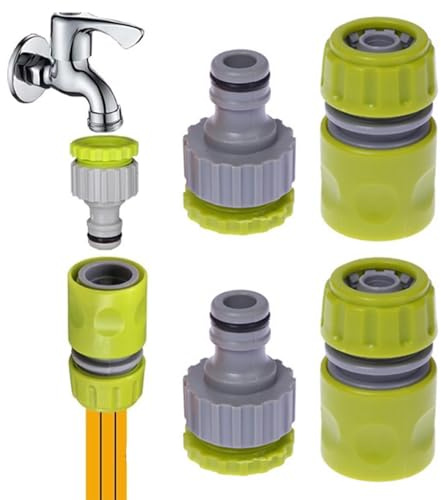 Wasserhahn Adapter,Wasserhahn Anschluss Kit,1/2 und 3/4 Zoll Gartenschlauch Anschluss,Kunststoff Wasserhahnanschluss Schlauch Anschluss,2-in-1 Garten Schraubgewinde Hahnverbinder