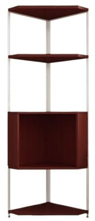 GLigeT Bücherregal Mehrschichtiges Massivholz-Eckregal, Bücherregal, Wohnzimmer-Eckregal, dreieckiger Schrank Bücherturm(Red,Groß)