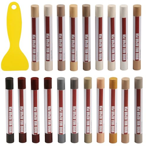 YIEMI Wood Filler Stick, 20 Farben Holzreparaturstifte, Holzmöbelmarker | für die Reparatur von Holzböden, Schränken und Brettern(Gemeinsame Reihe)