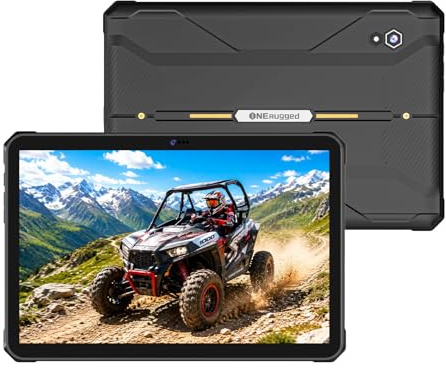 ONERugged 2025 Launched Rugged Tablet T1 Max, 10.95 inch Android 14 Tablets, 10000mAh 8GB+128GB (512GB TF) Outdoor Industrial PC, 48MP+32MP Octa-Core IP68 Waterproof Computer, 4G Dual SIM/WiFi/GPS/OTG