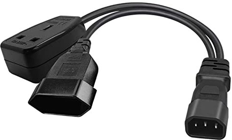 Cavo adattatore connettore a 3 poli da C14 a UK+EU4,0 mm, da spina maschio a femmina, convertitore a Y