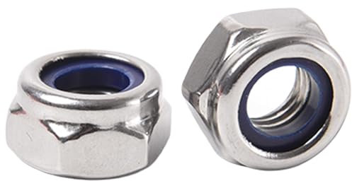 10 Pcs M10 Nuts Nylock Nut, Lock Nuts M10 Stainless Steel Hex Nut, 10mm Stainless Steel Hex nut Self for m10 Bolts, Screws & Washers