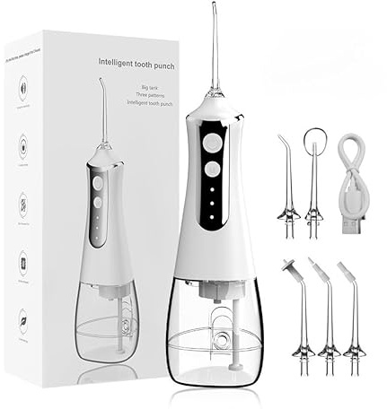 Irrigador dental eléctrico portátil para limpieza oral (L10 blanco)